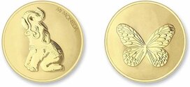 Lucky Elephant &amp; Butterfly Gold Mi Moneda 