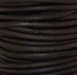3mm Rond donker bruin leder mm-410