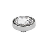 Vivid Zirkonia Chrystal en Black Buitenzijde Oval Silver MelanO Vivid Zirkonia Chrystal en Black Buitenzijde Oval Silver MelanO