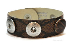 Snake print Tmoro /Black Babouche Baboos lederen armband Medium Snake print Tmoro /Black Babouche Baboos lederen armband Medium
