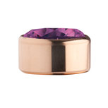 Fuchsia Rose Gold Stainless Steel CZ Zetting Opschroef MelanO Fuchsia Rose Gold Stainless Steel CZ Zetting Opschroef MelanO