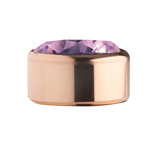 Pink Rose Gold Stainless Steel CZ Zetting Opschroef MelanO Pink Rose Gold Stainless Steel CZ Zetting Opschroef MelanO