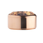Smoked Topaas Rose Gold Stainless Steel CZ Zetting Opschroef MelanO Smoked Topaas Rose Gold Stainless Steel CZ Zetting Opschroef MelanO