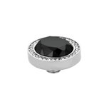 Vivid Zirkonia Black en Chrystal Buitenzijde Oval Silver MelanO Vivid Zirkonia Black en Chrystal Buitenzijde Oval Silver MelanO