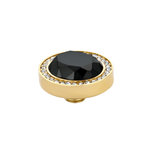 Vivid Zirkonia Black en Chrystal Buitenzijde Oval Gold MelanO Vivid Zirkonia Black en Chrystal Buitenzijde Oval Gold MelanO