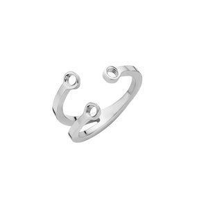 Twisted Trio Stone ring: Silver