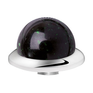 Opschroef Bol edelsteen Green Aventurijn ( Goldstone ) Melano Stainless Steel