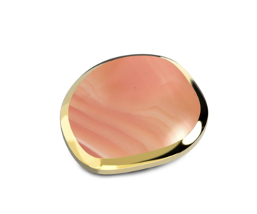 Melano Kosmic Red line agate Shaped Disk Steen