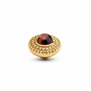Melano Twisted Bali Bulb Gem Steentje Red Tigereye