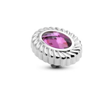 Melano Twisted Oval Rope Steentje Fuchsia Purple