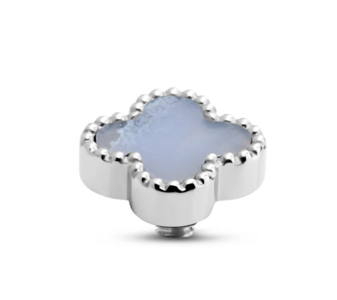 Melano Twisted Gem Clover Steentje Blue Lace Agate