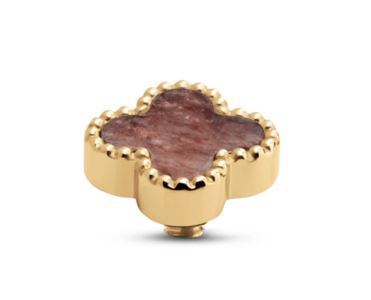 Melano Twisted Gem Clover Steentje Light Strawberry Quartz