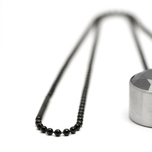 Black Bolletjes Collier Stainless Steel 2mm 46cm MelanO