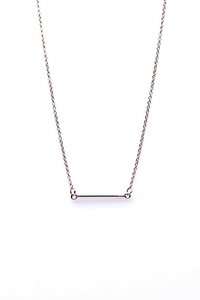 Round Karma Tube Necklace RoseGold plated Silver