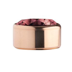 Dark Red Rose Gold Stainless Steel CZ Zetting Opschroef MelanO