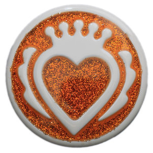 Queen Orange Glitter Babouche Baboos Drukker 