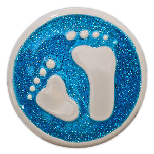 Baby Feet Aqua Glitter Babouche Baboos Drukker