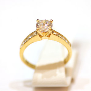 Gold Plated Zilveren Ring met CZ 55601