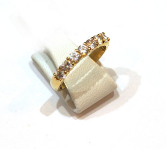 Gold Plated Zilveren 925 Ring met een rij CZ steentjes 55602