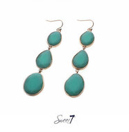 Sweet7 Oorbellen Turquoise Gold