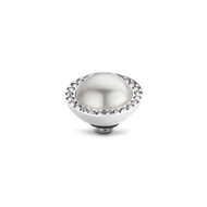 Pearl Stone WHITE Twisted Silver Melano