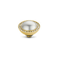 Pearl Stone WHITE Twisted Gold Melano