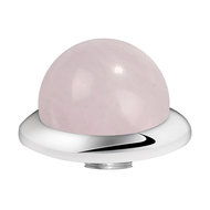 Opschroef Bol edelsteen Roze Quartz Melano Stainless Steel