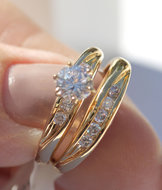 Ringen met CZ Gold Plated Zilver 925  55603