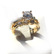 Ringen 2 stuks met CZ Gold plated Zilver 925  55613