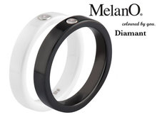 Black Ceramic ring met 4mm Diamond MelanO - 19.7/61