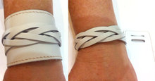 Lederen Armband Duo White