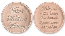 Think Believe Achieve - Blessed is the Heart  Rose Gold Mi Moneda