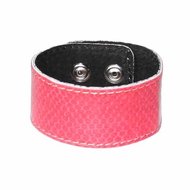 Leren Armband Snake Rood 3cm breed