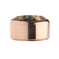 Coffee Rose Gold Stainless Steel CZ Zetting Opschroef MelanO