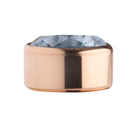 Jeans Blue Rose Gold Stainless Steel CZ Zetting Opschroef MelanO