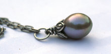 110cm Fantasie Collier Silver Grey Pearl GR11