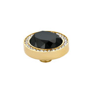 Vivid Zirkonia Black en Chrystal Buitenzijde Oval Gold MelanO  