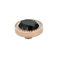 Vivid Zirkonia Black en Chrystal Buitenzijde Oval RoseGold MelanO  