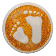 Baby Feet Orange Glitter Babouche Baboos Drukker