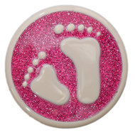 Baby Feet Fuchsia Glitter Babouche Baboos Drukker