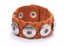 Men's Bracelet Cognac Vlecht Babouche Baboos lederen armband