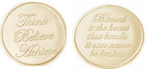 Think Believe Achieve - Blessed is the Heart Gold Mi Moneda