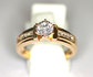 Gold Plated Zilveren Ring Solitair met CZ 55611_